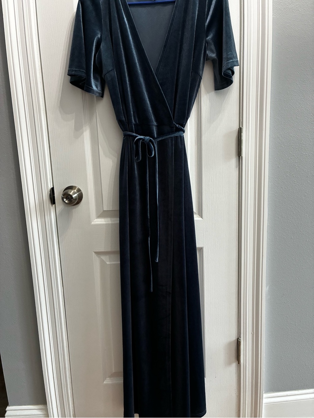 Velour Wrap Maxi dress